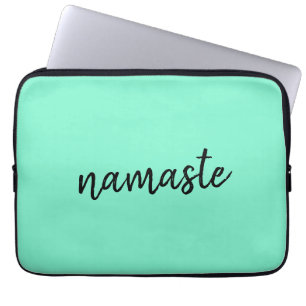 Namaste Neo Mint Green Modern Yoga Spiritual Laptopschutzhülle