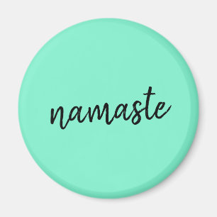 Namaste   Neo Mint Green Modern Yoga Spiritual Magnet