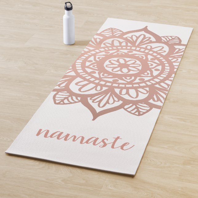 Namaste Neue Rose Gold Mandala White Yogamatte (Beispiel)