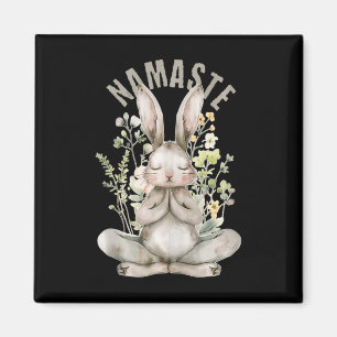 Namaste Oaster Rabbit Zen Yoga Inner Peace Spiritu Magnet