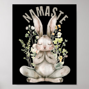 Namaste Oaster Rabbit Zen Yoga Inner Peace Spiritu Poster
