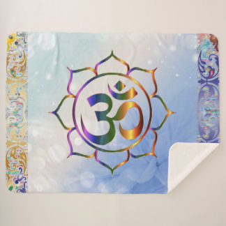 Namaste Om Lotus Rainbow Spirituell Vintag Sherpadecke
