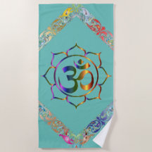 Namaste Om Lotus Rainbow Vintag