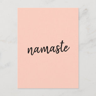 Namaste Peachy Pink Modern Yoga Meditation Postkarte