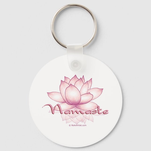 Namaste Pink Lotus Schlüsselanhänger (Vorderseite)