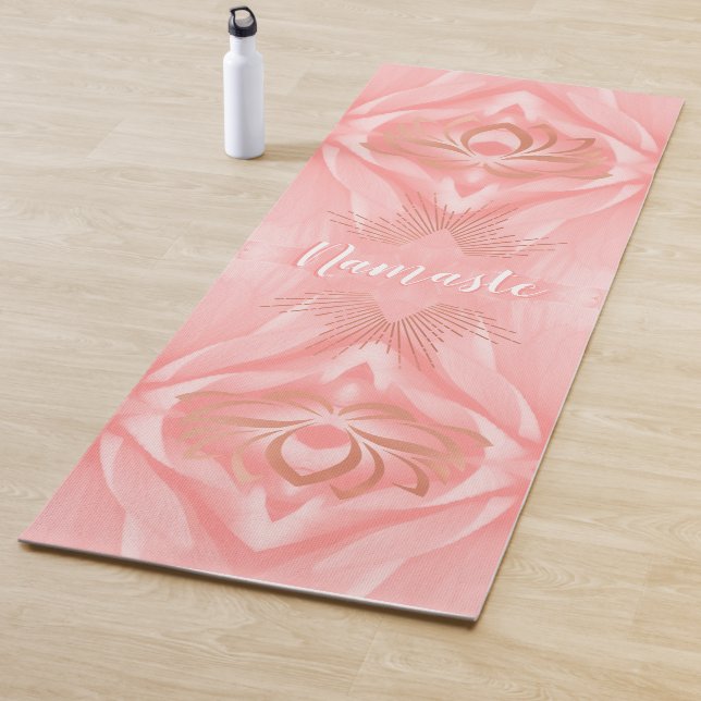Namaste Pink Petals Lotus Blume Personalisiert Yogamatte (Beispiel)