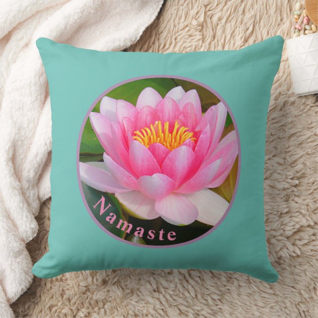 NAMASTE PINK WASSER LILY BLOSSOM DURCH PILLOW KISSEN (Decke)