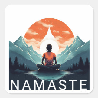 NAMASTE QUADRATISCHER AUFKLEBER