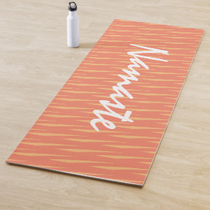 Namaste Quote Lmon und Coral Muster Fitness Yogamatte