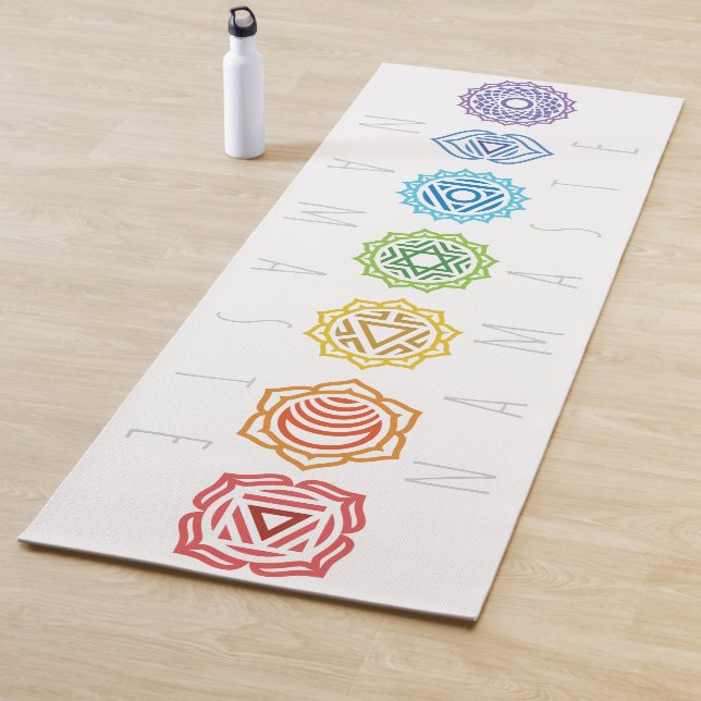 Namaste Rainbow Colored Chakras Yogamatte (Beispiel)