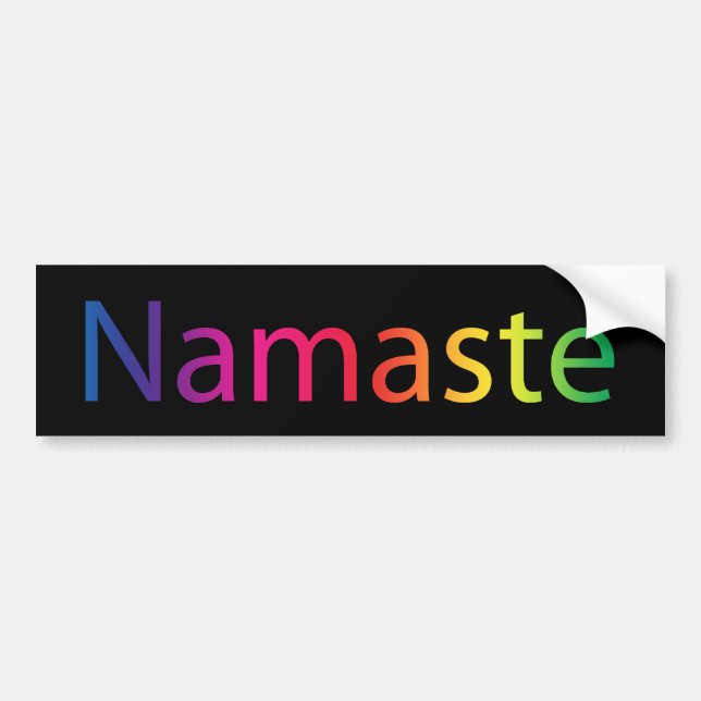 Namaste Rainbow Inspiration Black Autoaufkleber (Vorne)