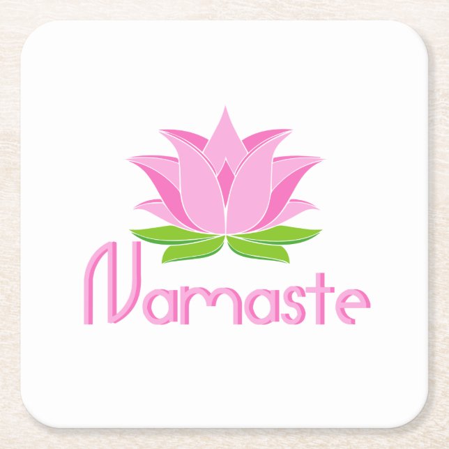Namaste Rechteckiger Pappuntersetzer (Vorderseite)