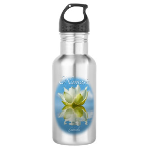 Namaste Reflektion Lotus Blume & Name Yoga Kleine Edelstahlflasche