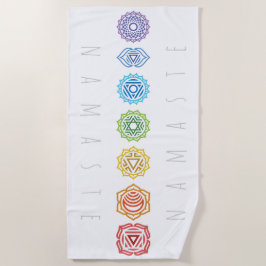 Namaste Regenbogen farbiges Chakras Strandtuch