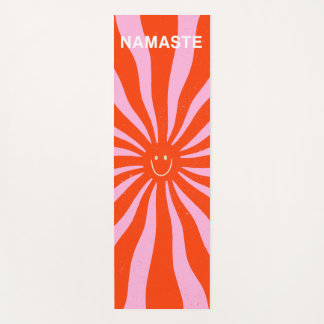 Namaste Retro Sun Abstrakt Orange Pink  Yogamatte