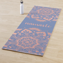 Namaste Rose Gold Mandala Blume Blau Yogamatte