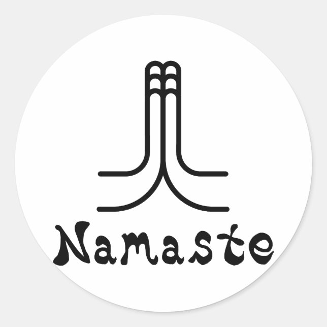 Namaste Runder Aufkleber (Vorderseite)