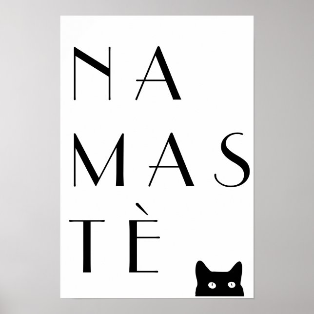 Namaste schwarze Katze Poster (Vorne)