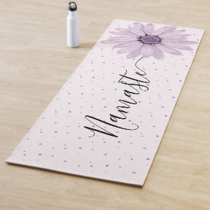 Namaste Script Lilac Blume Stem & Dots Yoga Mat Yogamatte