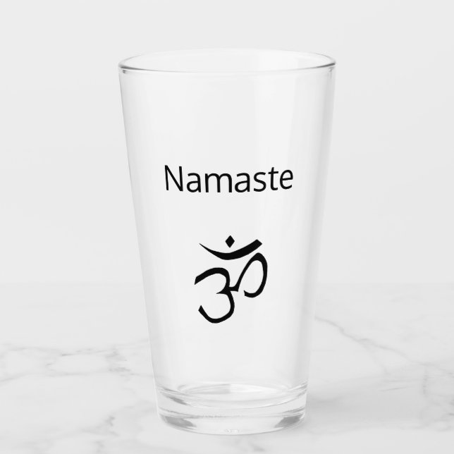 Namaste Simple Black Om Symbol Glas (Vorderseite)