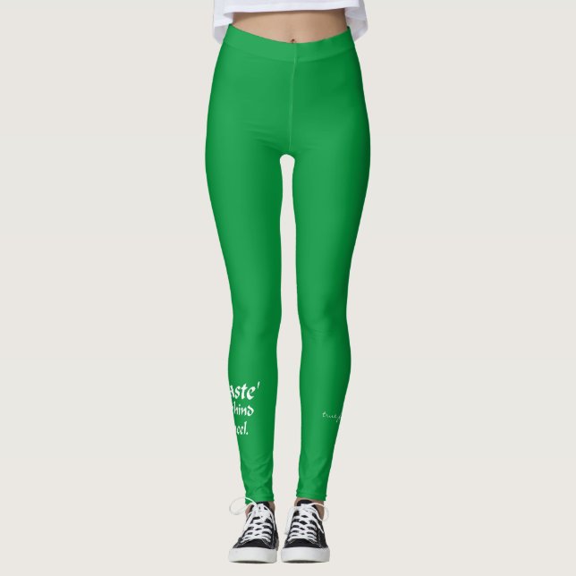 Namaste Sober Driving Green Leggings (Vorderseite)