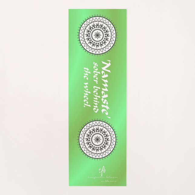 Namaste Sober Driving Green Yogamatte (Vorderseite)