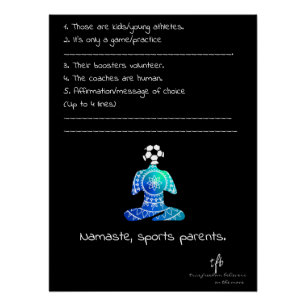 Namaste, Sporteltern CM Blues Fußball Poster