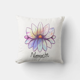 Namaste, Spritzer pastel lotus Blume weiß Kissen