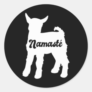 Namaste Süße Ziege Yoga Runder Aufkleber