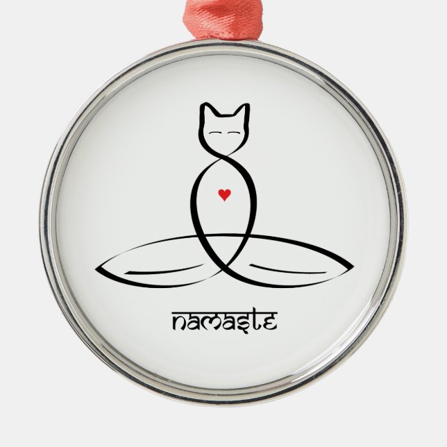 Namaste - Text im Sanskrit-Stil. Ornament Aus Metall (Vorne)