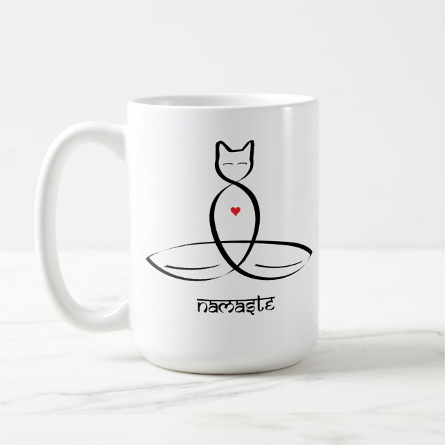 Namaste - Text im Sanskrit-Stil. Tasse (Links)