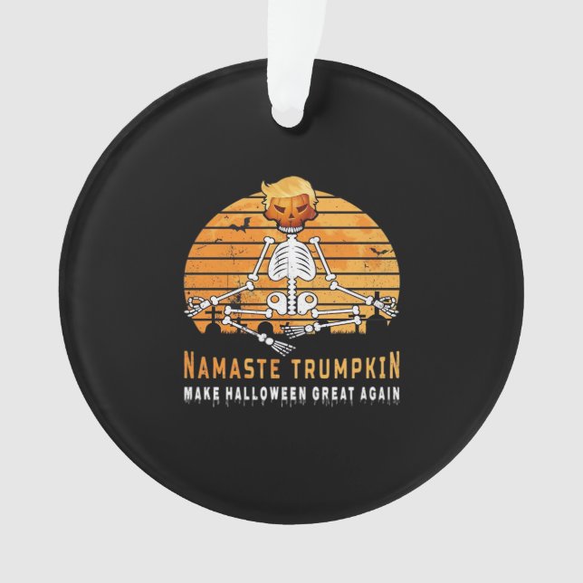 Namaste Trumpkin macht Halloween Great wieder Medi Ornament (Vorderseite)