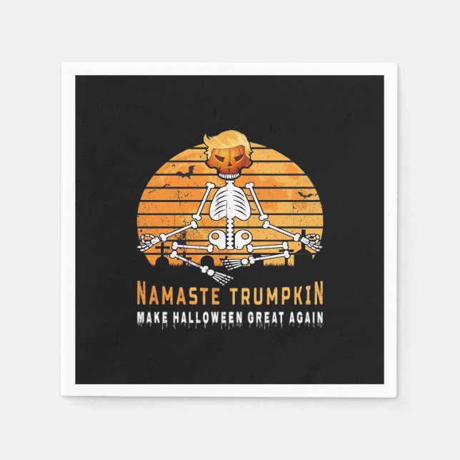Namaste Trumpkin macht Halloween Great wieder Medi Serviette (Vorderseite)
