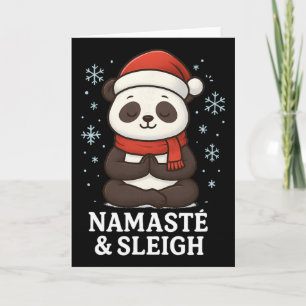 Namasté und Schlitten Weihnachten Yoga Panda Desig Karte