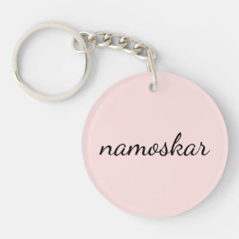 Namaste Vibes | Peachy Pink Yoga Meditation Design Schlüsselanhänger