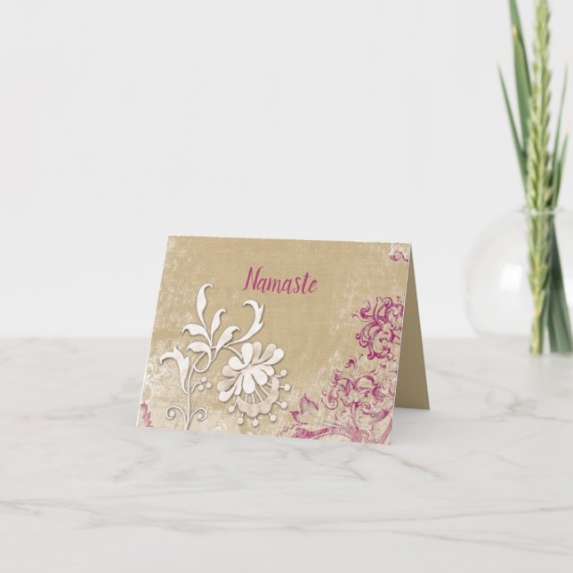 Namaste Vielen Dank Surreal Blume anpassen Karte (Vorderseite)