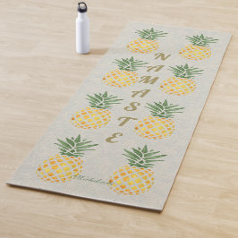 Namaste Wasserfarben Ananas Muster Monogramm Yogamatte