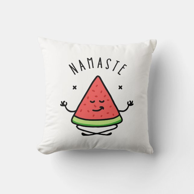 Namaste Watermelon Yoga Kissen (Vorderseite)