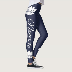 Namaste weißer Lotos-Blumen-Yoga Leggings