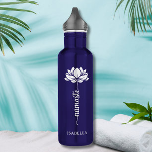 Namaste Whit Lotus Blume Moderner Personalisierter Edelstahlflasche