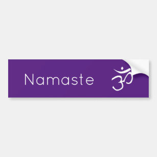 Namaste White Om Symbol Lila Yoga Autoaufkleber