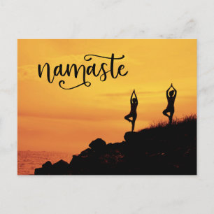 Namaste Woman Modern Spiritual Meditation Yoga Postkarte