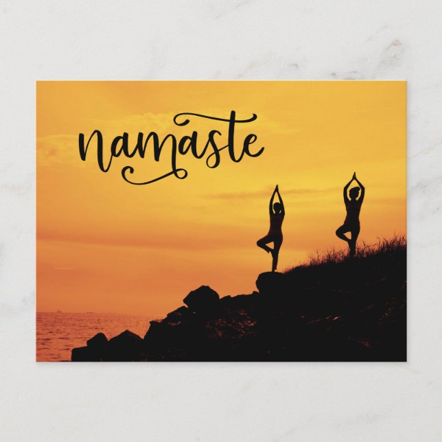 Namaste Woman Modern Spiritual Meditation Yoga Postkarte (Vorderseite)