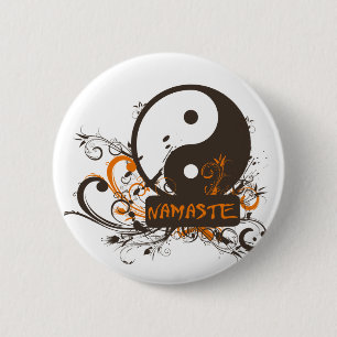 Namaste Yin Yang Button