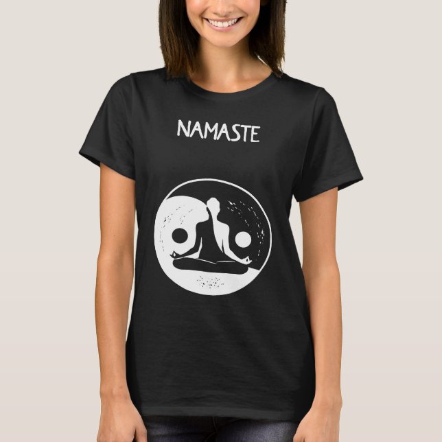 Namaste Yin Yang Meditation T-Shirt (Vorderseite)