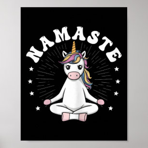 Namaste Yoga Einhorn Poster