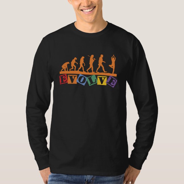 Namaste Yoga Evolution Meditation   Retro Yoga T-Shirt (Vorderseite)
