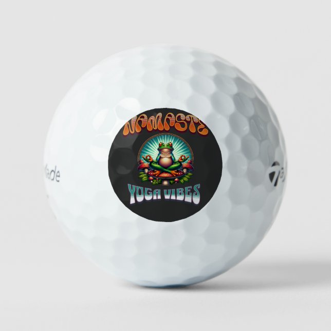Namaste Yoga Frog Psychedelic Retro Art Golfball (Vorderseite)