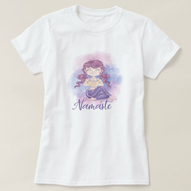 Namaste Yoga Girl T - Shirt (Design vorne)