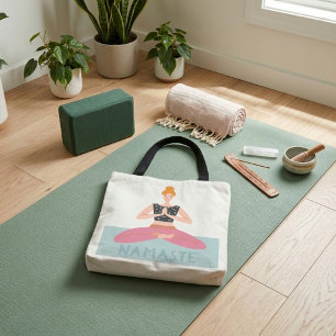 Namaste Yoga Illustration Niedlich Tote Bag